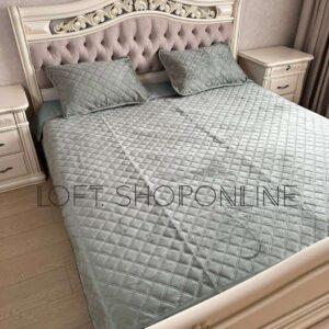 Велюрове покривало "Квадрат" 220*240 з наволочками 50*70