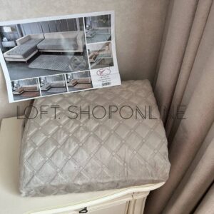 Велюровий дивандек Ромб - беж, 2 шт.- 90*160; 1 шт.- 90*210