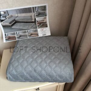 Велюровий дивандек Ромб - світло сірий, 2 шт.- 90*160; 1 шт.- 90*210