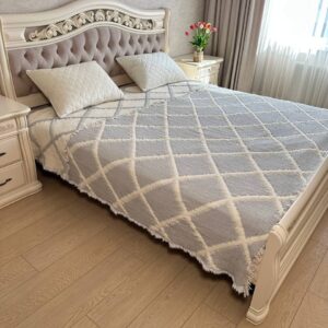 Двостороннє покривало Муслін 230*250 - світло сірий, 230*250
